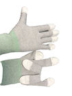 ESD PU دستکش ضد استاتیک پوشش داده شده آستر پلی استر بافته شده از رشته کربن