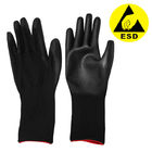 دستکش های ضد الکتریسیته ساکن پلی استر مشکی ESD PU با پوشش کف دست
