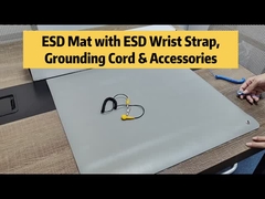 ESD خاکستری PVC تخت میز ضد ایستاتیک با دکمه برای منطقه ضد ایستاتیک