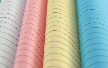 5mm Stripe Polyester ESD Fabric Antistatic 2/3 Twill 75D X 75D