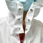 کت و شلوار تمیز کننده ضد استاتیک بدون گرد و غبار با کلاه سفید قابل شستشو