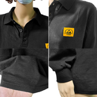 پیراهن پولو آستین بلند ESD با نماد ESD مطابق با استاندارد پوشاک EN 61340-5-1