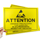 توجه منطقه کنترل ایستا علامت ESD اندازه مستطیل زرد 20x30 سانتی متر برای EPA