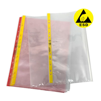 کیسه فایل Cleanroom 11 Hole A4 A3 Dust ESD ESD Document Anti Static کیسه با صورتی یا زرد