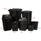 جعبه ابزار الکترواستاتیک اتاق تمیز پلاستیکی سیاه و سفید سطل زباله / سطل زباله ESD
