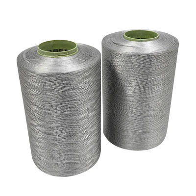 رشته خیاطی 150D/2 خاکستری برای ساخت لباس ضد ایستاتیک رشته فیبر کربن پلی استر فیبر رسانا بلند