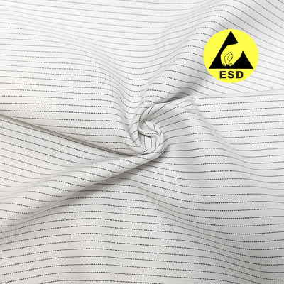 5mm Strip 65%Polyester 34%Vicose 1%Fiber Carbon پارچه ضد ایستاتیک اتاق تمیز پارچه ESD پارچه ضد ایستاتیک پارچه