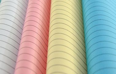 5mm Stripe Polyester ESD Fabric Antistatic 2/3 Twill 75D X 75D