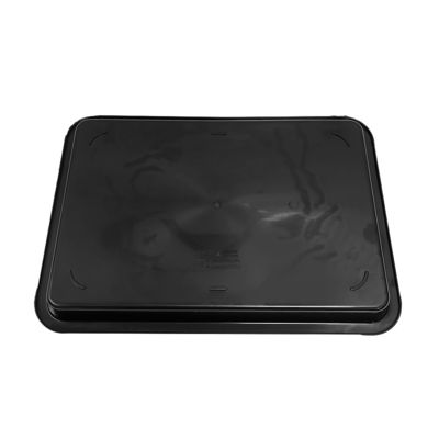 530x365x43mm ESD سینی های مربع ضد ایستاتیک سیاه پلاستیک مستطیل کم عمق سینی های ESD دایره چرخش الکترونیکی
