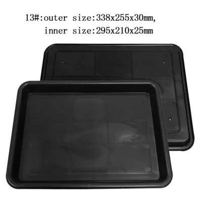 338x255x30mm Anti Static Square Tray سیاه پلاستیکی مستطیل کم عمق ESD دایره گرد الکترونیکی
