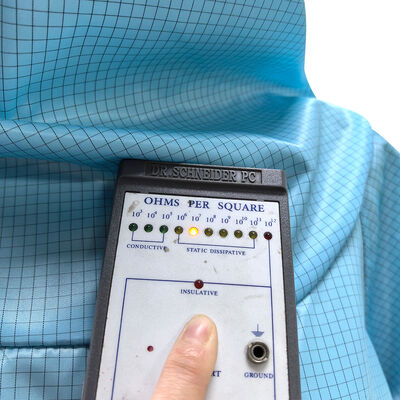 لباس سرهمی ضد الکتریسیته ساکن ESD تمام بدن با کلاه و ماسک آبی