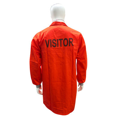 Red ESD Antistatic Lab Coat With Snap Buttons