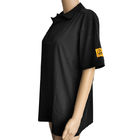 تی شرت یقه دار پنبه ای ESD لباس ایمن ضد استاتیک Unisex برای آزمایشگاه Cleanroom