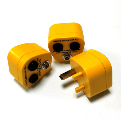 ABS Snap Grounding ESD انگلستان ایالات متحده آمریکا اتحادیه اروپا صنعتی دوشاخه زرد رنگ