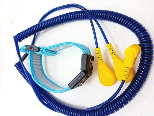 باند تخلیه الکترواستاتیک دو سیمه ESD قابل تنظیم PU سیم 4 میلی متر ضربه محکم و ناگهانی