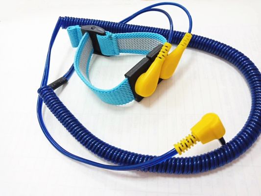 باند تخلیه الکترواستاتیک دو سیمه ESD قابل تنظیم PU سیم 4 میلی متر ضربه محکم و ناگهانی